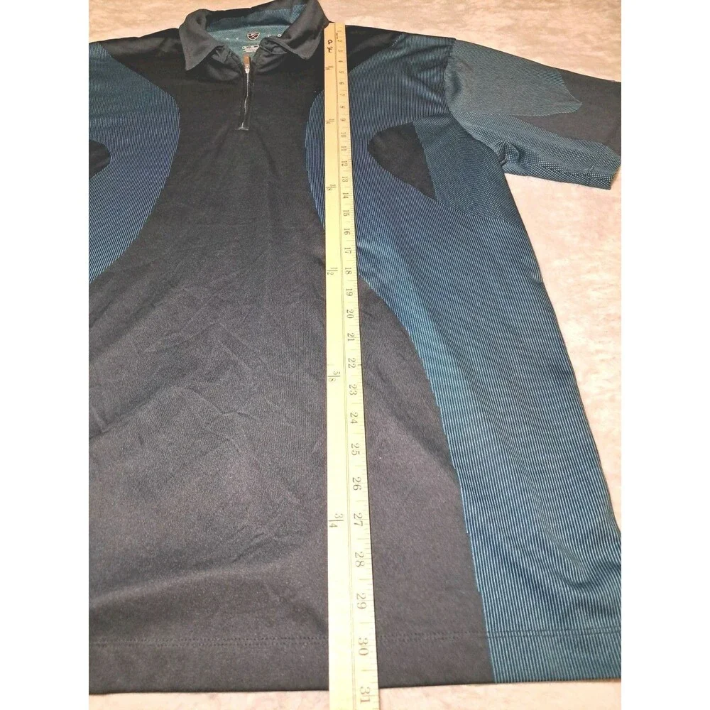 Nike Golf 1/4 Zip Polo Shirt Navy Teal Mens XL Nike Fit Dry Sports 231585-414